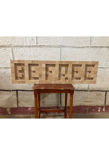 El Yapımı Ahşap Küp Tablo - Be Free