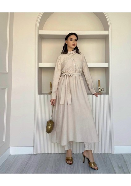 Moda Ala Uzun Takım Krem
