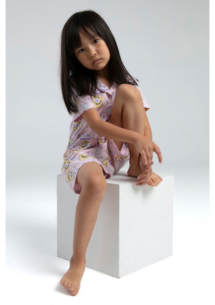 Kız Çocuk Pembe Şort Takım