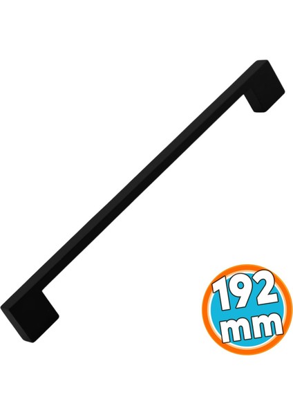 Mobilya Mutfak Çekmece Dolap Dolabı Kulbu (192 mm - 19.2 cm) Siyah Metal