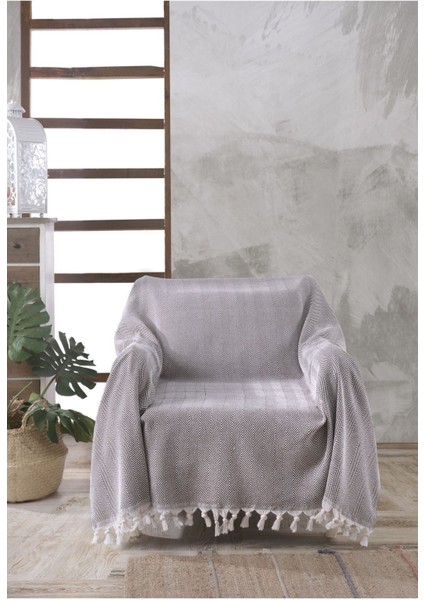 Natural Berjer Koltuk Örtüsü Tekli Koltuk Koyu Kahve 160X160