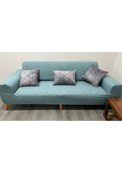 Jakarlı Lüks Koltuk Kılıfı ,koltuk, Çekyat Örtüsü Ağaç Kabuğu Desen, Mint (1ADET) fırsatları