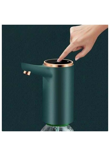 Buffer® Retro Model Otomatik Damacana Pompası Aparatı Yeşil Renk Bakır Detaylı