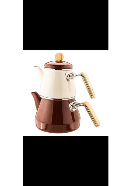 Bambu Emaye Kulplu Çaydanlık Takımı