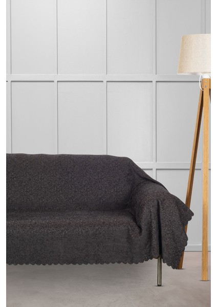 Jakar Şönil Kaymaz Koltuk Örtüsü Şalı Standart En 175CM x Boy 300CM Kollarıda Kapatır Kül