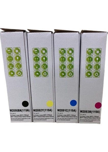 Hp 119A / W2090 Renkli Uyumlu Chipli Toner Seti Hp 119A / W2090 Renkli Uyumlu Chipli Toner Seti fiyatları