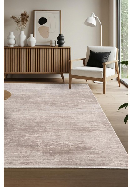 Leon LN001K Bej Halı Modern Desen Pamuk Taban Akrilik Tozuaz Salon Yatak Odası Mutfak Koridor Halısı