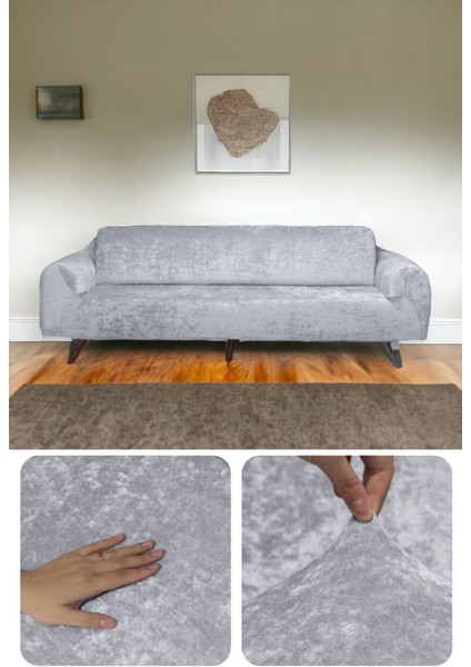 Kadife 3 Kişilik Koltuk Örtüsü Lastikli Kanepe Örtüsü | Lastikli Koltuk Örtüsü | Koltuk Kılıfı