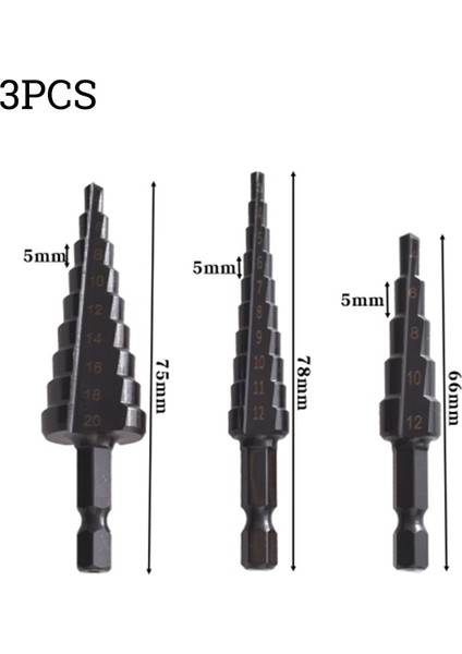 Altın 3-12 Altıgen Saplı Adım Matkap Düz Oluk Titanyum Kaplama Matkap Ucu 3-12 4-12 4-20 Elektrikli Matkap Raybalama Tezgah Matkap Pagoda (Yurt Dışından) indirimleri