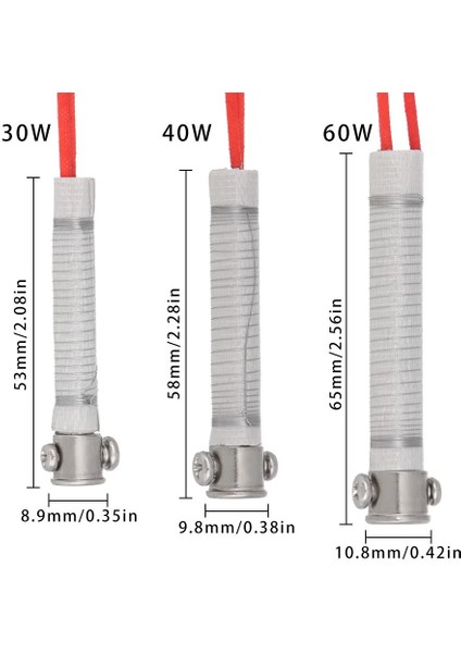 60W 1 Adet Yüksek Kalite 220V 30 40 60W Havya Çekirdek Isıtma Elemanı Yedek Kaynak Aracı Metal Işleme Aksesuar Ekipmanları (Yurt Dışından)