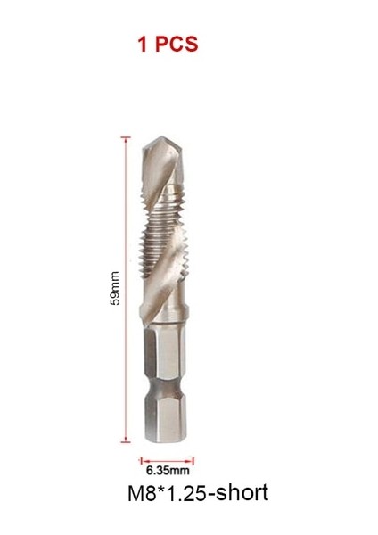 M8 S Gümüş El Dokunun Matkap Uçları Hss 4341 Vida Spiral Nokta Konu M3 M4 M5 M6 M8 M10 Metal Işleme Hex Shank Makine Kılavuzları Kiti Metrik Fiş (Yurt Dışından)