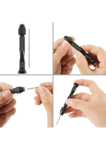 Gümüş Set Mini Mikro Alüminyum El Matkabı Anahtarsız Mandrenli Hss Çelik Büküm Matkap Ucu Ağaç Işleme Sondaj Döner Aletler El Matkabı Manuel (Yurt Dışından) fırsatları