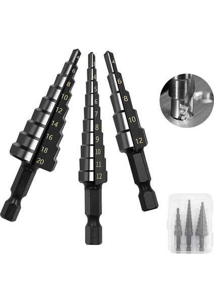 Altın 4-12 Altıgen Saplı Adım Matkap Düz Oluk Titanyum Kaplama Matkap Ucu 3-12 4-12 4-20 Elektrikli Matkap Raybalama Tezgah Matkap Pagoda (Yurt Dışından) fırsatları