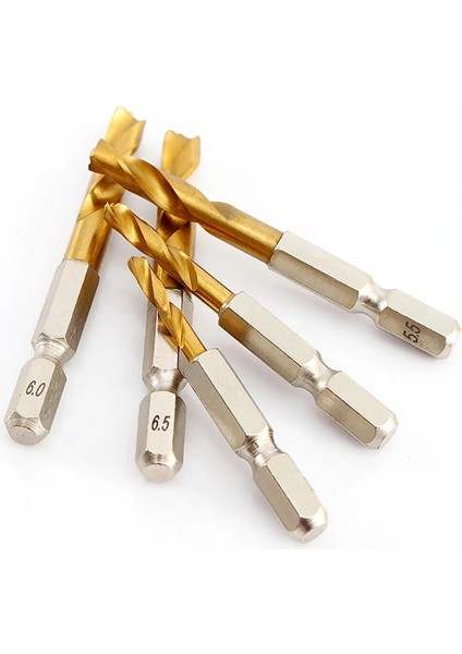 5.5mm Altıgen 1 Adet 1.5 - 13MM Hss Titanyum Kaplamalı Büküm Matkap Uçları 1/4'' Hex Shank Kısa Bit Metal Paslanmaz Çelik Ahşap Plastik (Yurt Dışından)