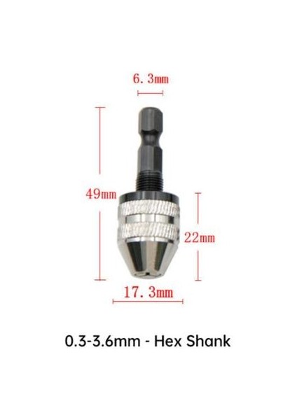 0.3-3.6mm Mini Anahtarsız Matkap Chuck 0.3-8mm Kendinden Sıkma Elektrikli Matkap Uçları Pens Fikstür Araçları 1/4 "hex Shank Hızlı Değişim Dönüştürücü (Yurt Dışından)