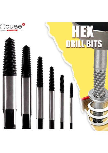 Set 4 5 Adet Altıgen Vida Çıkarıcılar Aracı Kırık Hasarlı Vida Çıkarıcı Matkap Ucu Kılavuz Seti Kırık Cıvata Sökücü Kolay Çıkış Seti Güç Aracı (Yurt Dışından)