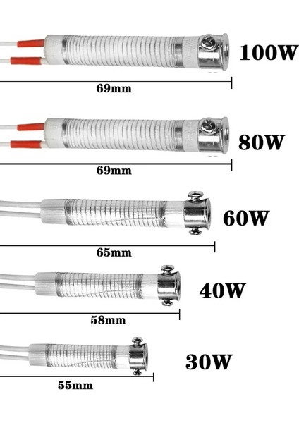 60W 220V Elektrikli Havya Isıtma Elemanı Yedek Çekirdek Kaynak Aracı 30W 40W 60W 80W 100W Havya Isıtma Elemanı (Yurt Dışından)