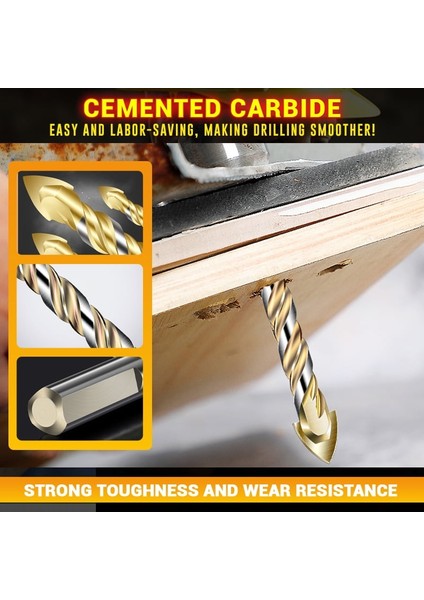 Altın 3mm, Üçgen Matkap Ucu Yüksek Sertlik Alaşımlı Üçgen Bit Ahşap Tuğla Seramik Karo Cam Beton Elektrikli El Matkap Tezgah Sondajı Için (Yurt Dışından) fırsatları