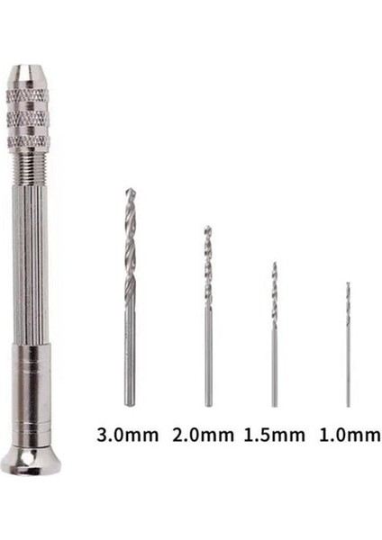 Set5 Mini Alüminyum El Matkabı + 10 Adet Mikro Hss Büküm Matkap Uçları Takı Saat Hobi El Aracı Dıy Manuel Brilling Aracı 0.8-3mm (Yurt Dışından)