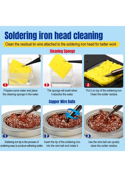 10 Adet Geeloane Havya Ucu Temizleme Kiti Temizleme Tel Topu Havya Örgü Filtre Temizleme Kaynak Temizleme Süngeri (Yurt Dışından) indirimleri