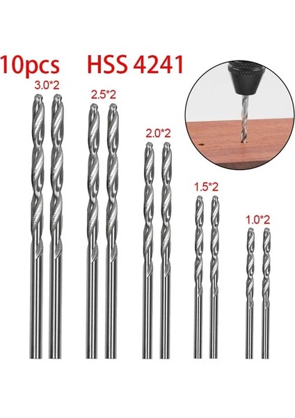 10 Adet Hss 4241 Takı Zanaat El Pin Delik Matkap Kuyumcular Burs Sondaj Raybası Chuck Kelepçe 0.3-3.6mm Mini El Büküm Matkap 7*0.75 Chuck (Yurt Dışından)