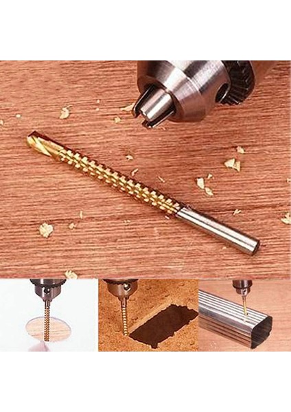 1 Adet Yuvarlak 6/1 Adet Hss Büküm Matkap Uçları Seti 3-8mm Tırtıklı Kanal Açma Kesme Musluk Spiral Testere Ahşap Metal Plastik Delik Testere Titanyum Matkap Araçları (Yurt Dışından)