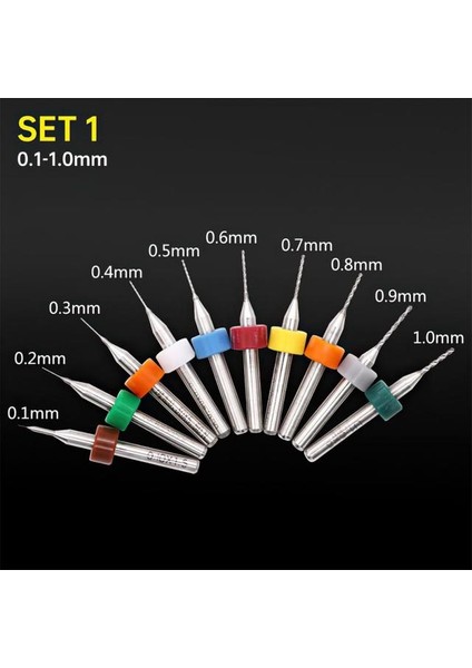0.1-1mm 10 Adet Mini Pcb Matkap Ucu 0.1mm-3.0mm Alaşım Tungsten Çelik Karbür Matkap Uçları Baskı Devre Cnc Matkap Uçları Makinesi (Yurt Dışından)