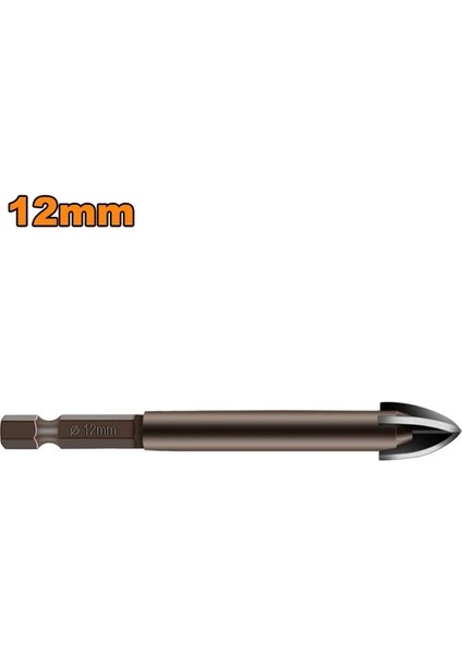 12MM Altıgen Justınlau Tungsten Karbür Cam Matkap Ucu Alaşım Karbür Noktası 4 Kesme Kenarları ile Kiremit Cam Çapraz Mızrak Kafa Matkap Uçları (Yurt Dışından)