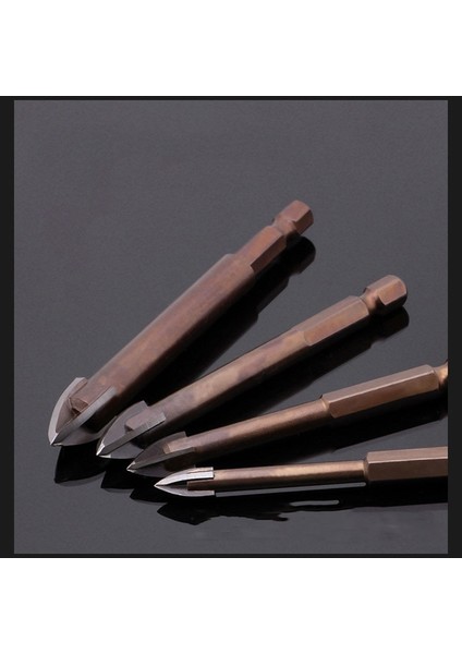 12MM Altıgen Justınlau Tungsten Karbür Cam Matkap Ucu Alaşım Karbür Noktası 4 Kesme Kenarları ile Kiremit Cam Çapraz Mızrak Kafa Matkap Uçları (Yurt Dışından)