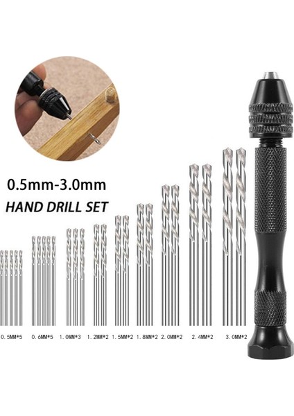 Kit 1 (0.5mm-2.0mm) 0.3-3.2mm Ağaç Işleme Aletleri Sondaj Döner Aracı Manuel Büküm Matkap Ucu Mikro El Matkabı Takı Zanaat Ahşap Delme Için (Yurt Dışından) fiyatları