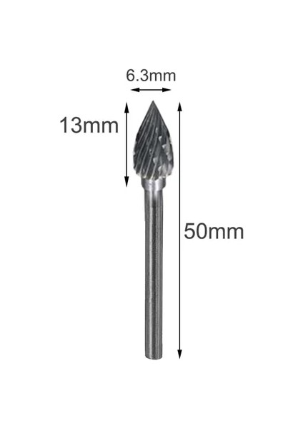 1 Pc Şekli F 1/8 "shank Tungsten Karbür Burs Matkap Uçları Metal Freze Kesicisi Karbür Elektrikli Döner Aletler Dremel Ağaç Işleme Aksesuarı (Yurt Dışından)