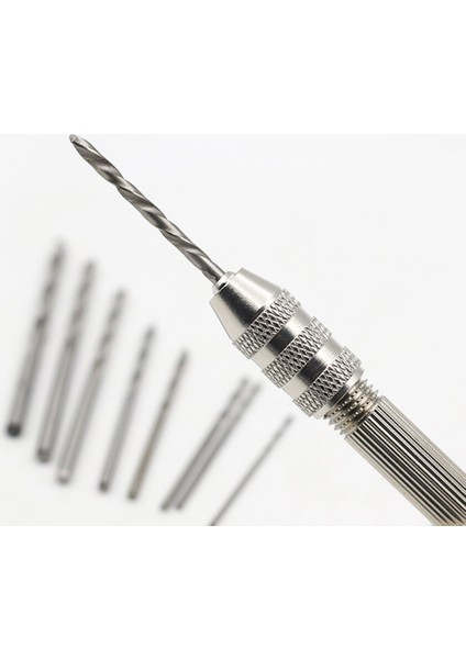 Sadece 10XDRILL Uçları Profesyonel Mini El Matkap Seti, 10 Adet Yüksek Hızlı Çelik Büküm Matkap Ucu Seti Tutucu Çift Chuck El Matkabı Küçük Pim Mengene (Yurt Dışından)