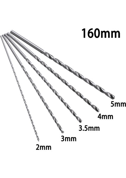 3mm 2mm/3mm/3.5mm/4mm/5mm Çaplı Matkap Ucu Ekstra Uzun Hss Düz Şaft Burgu Büküm Matkap Ucu Seti Güç Aracı 160MM (Yurt Dışından)