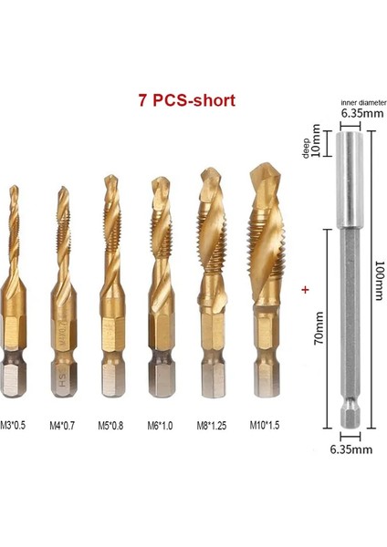 M8 L Altın El Dokunun Matkap Uçları Hss 4341 Vida Spiral Nokta Konu M3 M4 M5 M6 M8 M10 Metal Işleme Hex Shank Makine Kılavuzları Kiti Metrik Fiş (Yurt Dışından)