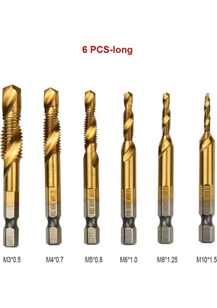 M8 L Altın El Dokunun Matkap Uçları Hss 4341 Vida Spiral Nokta Konu M3 M4 M5 M6 M8 M10 Metal Işleme Hex Shank Makine Kılavuzları Kiti Metrik Fiş (Yurt Dışından)