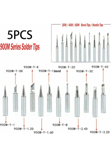 900M T 1c 5 Adet 900M-T Bakır Havya Ipuçları Kaynak Lehim Araçları Kurşunsuz Kaynak Ipuçları Headb/t/ıs/k/1c/2c/3c/4c/0.8d/1.6d/2.4d/3.2d (Yurt Dışından) modelleri
