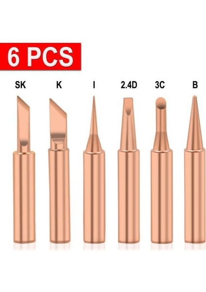 6 Parçalı Set 50W-99W 5 Adet Havya Profesyonel Elektronik Lehimleme Saf Bakır 900 mm Luotie Kafa Takım Elbise Lehim Ucu (Yurt Dışından)
