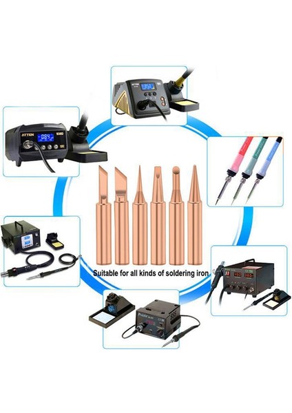 6 Parçalı Set 50W-99W 5 Adet Havya Profesyonel Elektronik Lehimleme Saf Bakır 900 mm Luotie Kafa Takım Elbise Lehim Ucu (Yurt Dışından) fırsatları