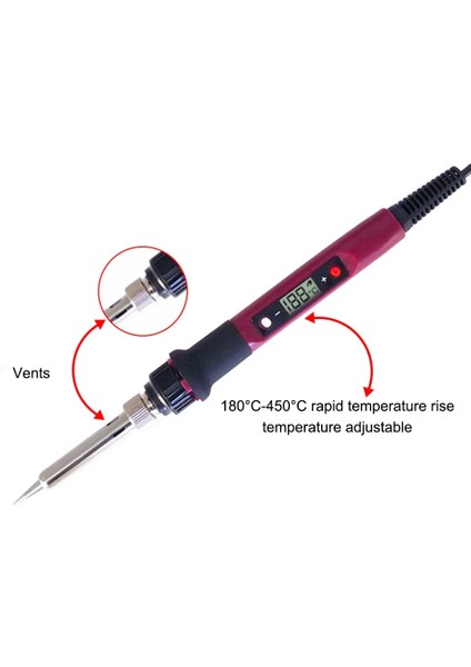 Siyah Abd 908S 80W Elektrikli Dijital Havya Istasyonu 220V 110V 180-480 ℃ Sıcaklık Ayarlanabilir Kaynak Lehimleme Ipuçları Araçları (Yurt Dışından)