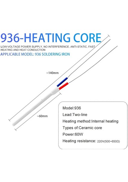 927 90W 220V 1 Adet 200W Elektrikli Havya Isıtıcı Ayarlanabilir Sıcaklık Seramik Dahili Isıtma Elemanı 907 926 927 936 Havya (Yurt Dışından) fırsatları