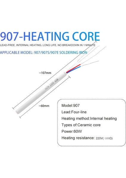 927 90W 220V 1 Adet 200W Elektrikli Havya Isıtıcı Ayarlanabilir Sıcaklık Seramik Dahili Isıtma Elemanı 907 926 927 936 Havya (Yurt Dışından) indirimleri