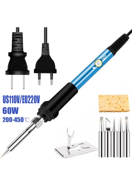 Mor 60W, Ingiltere 60W Elektrikli Havya Ayarlanabilir Sıcaklık Elektrikli Havya Lehim Kalay Kaynak Lehim Isıtma Uç Onarım Aracı (Yurt Dışından)