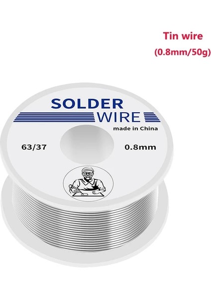 Cımbız Lehim Teli Demir Tel Makarası 50G 0.8mm Havya Ucu Esd Anti-Statik Hassas Cımbız Havya Standı Onarım Aracı Seti (Yurt Dışından)