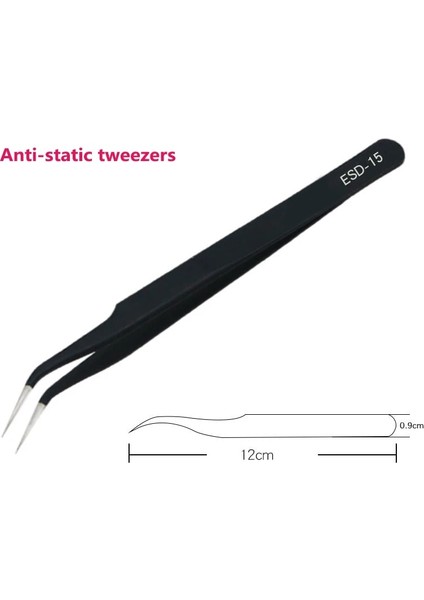 Cımbız Lehim Teli Demir Tel Makarası 50G 0.8mm Havya Ucu Esd Anti-Statik Hassas Cımbız Havya Standı Onarım Aracı Seti (Yurt Dışından)