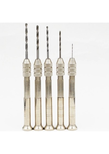 Set4 Mini Alüminyum El Matkabı + 10 Adet Mikro Hss Büküm Matkap Uçları Takı Saat Hobi El Aracı Dıy Manuel Brilling Aracı 0.8-3mm (Yurt Dışından)
