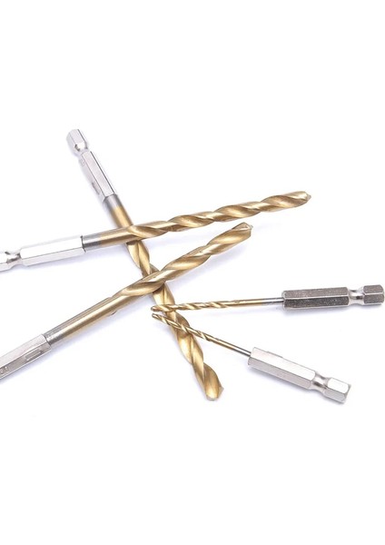 4.5mm Yeni Büküm Matkap Ucu Hss Yüksek Hız Çelik Titanyum Kaplamalı Matkap Ucu Seti 1/4hex Shank 1.5-6.5mm Altıgen Saplı Büküm Matkap Ağaç Işleme (Yurt Dışından)