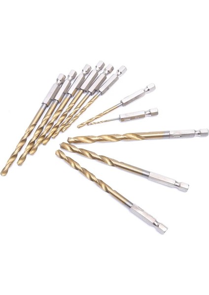 4.5mm Yeni Büküm Matkap Ucu Hss Yüksek Hız Çelik Titanyum Kaplamalı Matkap Ucu Seti 1/4hex Shank 1.5-6.5mm Altıgen Saplı Büküm Matkap Ağaç Işleme (Yurt Dışından)