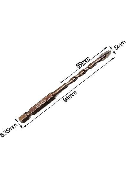 5mm Cam Matkap Uçları Justınlau 3-12MM Çapraz Hex Kiremit Matkap Uçları Cam Seramik Beton Delik Açıcı Tuğla Sert Alaşım Üçgen Bit Araç Kiti Için Set (Yurt Dışından)