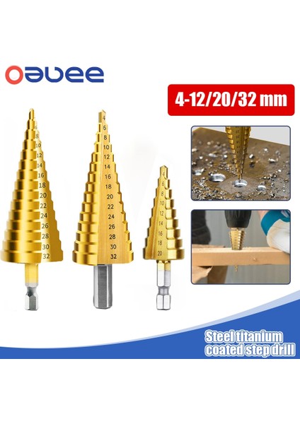 4-12MM Üçgen Matkap Ucu Hss Titanyum Kaplamalı Adım Matkap Ahşap Set Metal Için Elektrikli El Aletleri Yüksek Hızlı Çelik Delik Kesici Adım Koni Merkezi Matkaplar (Yurt Dışından) fiyatları
