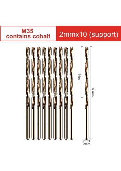 2.0mm 10 Adet 1-20MM Büküm Matkap Ucu M35 Kobalt Içeren Tungsten Çelik Elektrikli Matkap Ucu Süper Sert Alaşımlı Çelik Için Evrensel Delme Seti (Yurt Dışından)